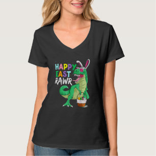 Happy Eastrawr Dinosaur Bunny Kids Boys T Rex East T-Shirt