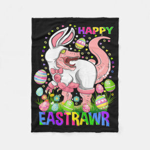 Happy Eastrawr Funny T Rex Easter Day Dinosaur  Fleece Blanket