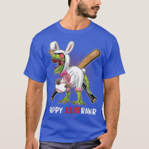 Happy Eastrawr T Re Dinosaur Easter Bunny Egg Base T-Shirt