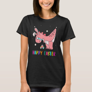 Happy Eastrawr T Rex Crying Easter Bunny Dinosaur T-Shirt