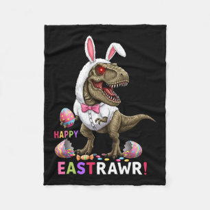 Happy Eastrawr T Rex Dinosaur Easter Bunny Candy E Fleece Blanket