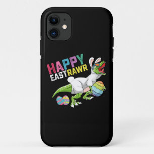 Happy Eastrawr T Rex Dinosaur Easter Bunny Egg iPhone 11 Case