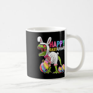 Happy Eastrawr T Rex Dinosaur Easter Bunny Egg Cos Coffee Mug