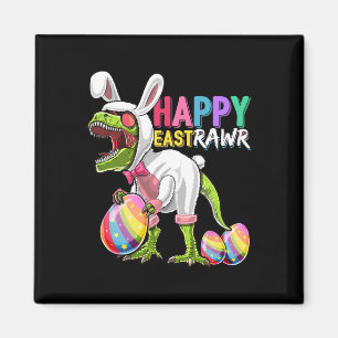 Happy Eastrawr T Rex Dinosaur Easter Bunny Egg Cos Magnet