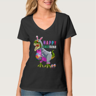 Happy Eastrawr T Rex Dinosaur Easter Bunny Egg Cos T-Shirt