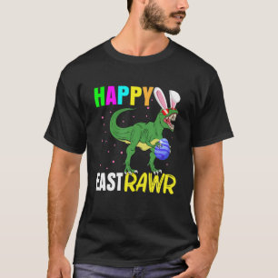 Happy Eastrawr T Rex Dinosaur Easter Bunny Egg Cos T-Shirt
