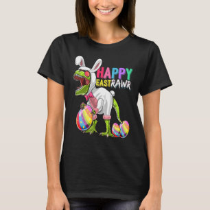 Happy Eastrawr T Rex Dinosaur Easter Bunny Egg Cos T-Shirt