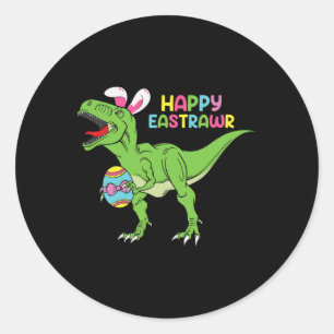 Happy Eastrawr T Rex Easter Bunny Dinosaur Eggs Bo Classic Round Sticker