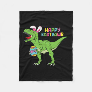 Happy Eastrawr T Rex Easter Bunny Dinosaur Eggs Bo Fleece Blanket