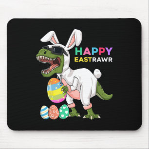 Happy Eastrawr T Rex Easter Bunny Dinosaur Eggs Bo Mouse Mat