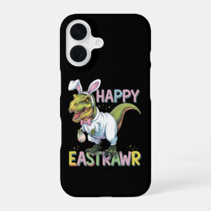 Happy Eastrawr T Rex Easter Dinosaur Bunny Egg iPhone 16 Case