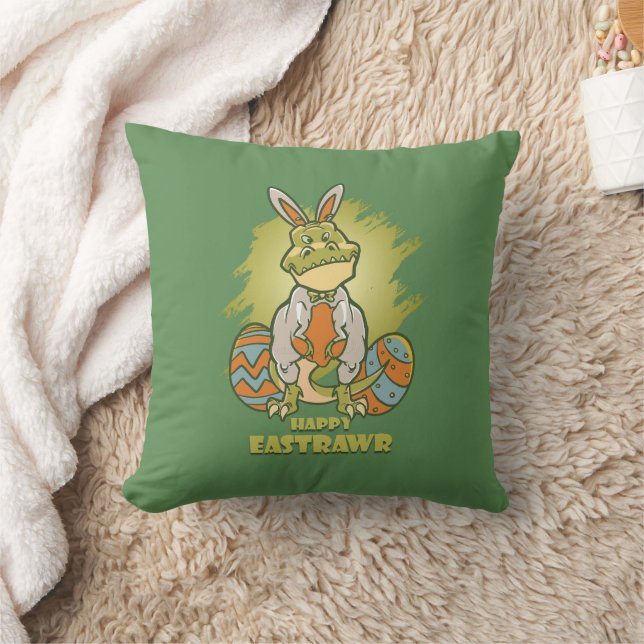 Happy Eastrawr | Throw Pillow 16" (Blanket)