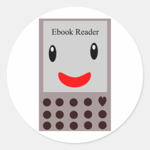 Happy Ebook Reader 1 Classic Round Sticker