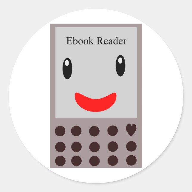 Happy Ebook Reader 1 Classic Round Sticker (Front)