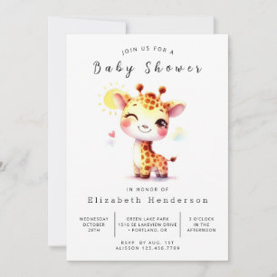 Happy Editable Giraffe Baby Shower Invitation