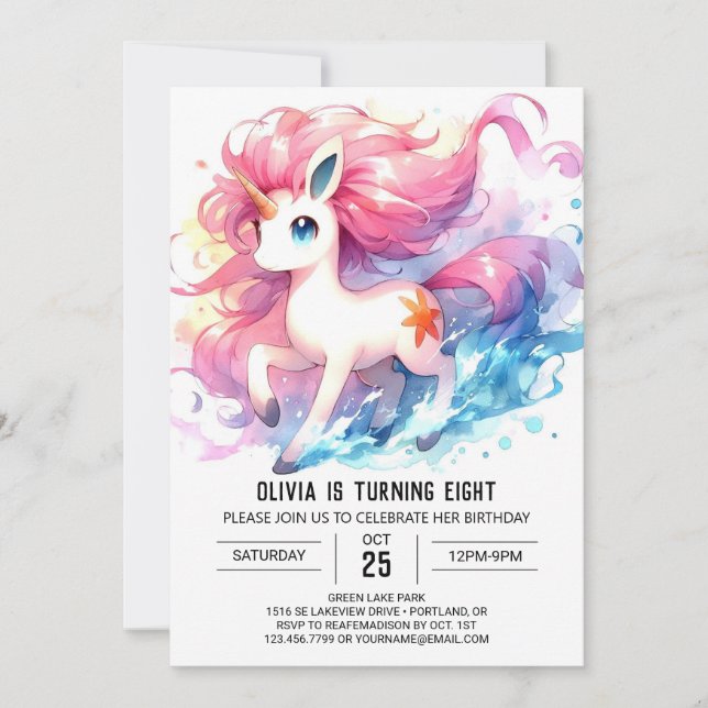  Happy Editable Horse Birthday  Invitation (Front)