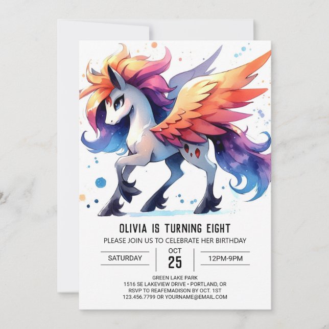 Happy Editable Horse Birthday Invitation (Front)