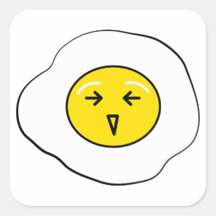 Happy egg square sticker