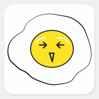 Happy egg square sticker