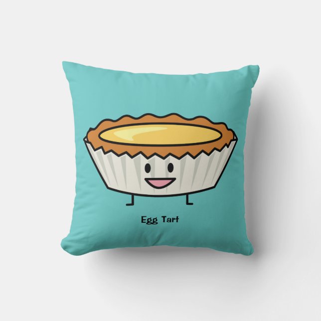 Happy Egg Tart Custard crust Chinese dessert Cushion (Front)