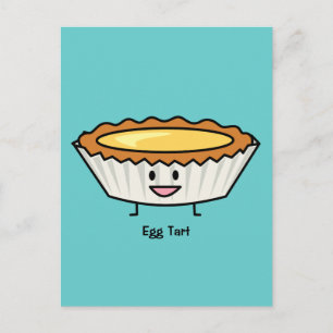 Happy Egg Tart Custard crust Chinese dessert Postcard