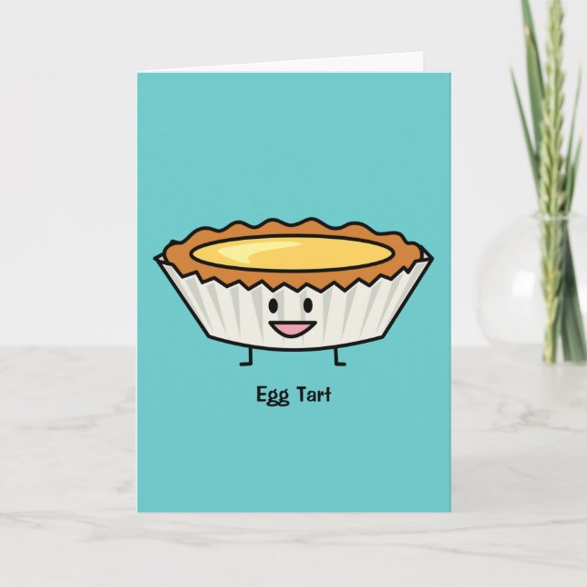 Happy Egg Tart Custard crust Chinese dessert Thank You Card (Front)