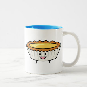 Happy Egg Tart Custard crust Chinese dessert Two-Tone Coffee Mug