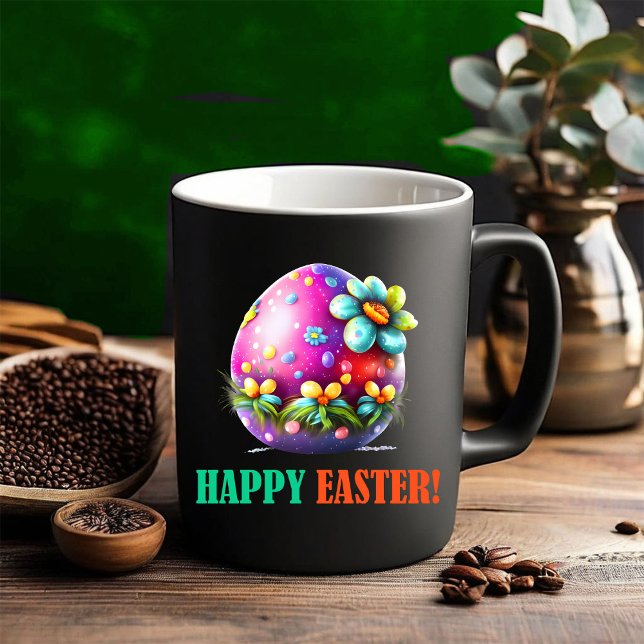 Happy Eggster - Easter Eggs Cute Two-Tone Coffee Mug (Creator Uploaded)