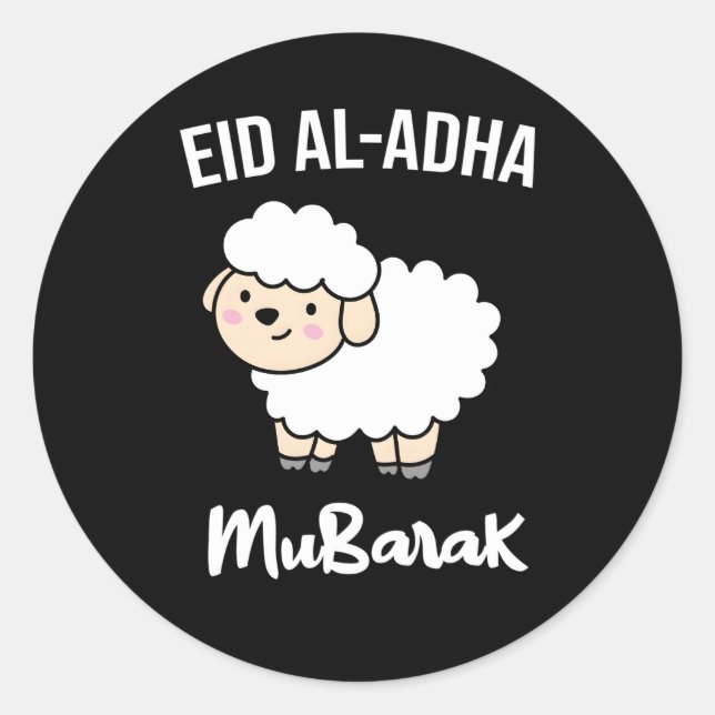 Happy Eid Al Adha Mubarak Day Muslim Eid Sheep Classic Round Sticker (Front)
