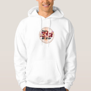 Happy Eid Al-Fitr Floral Sparkle Design Hoodie