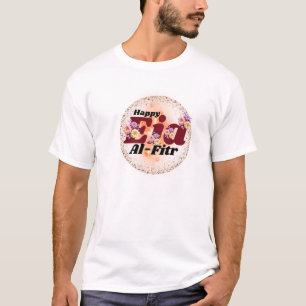 Happy Eid Al-Fitr Floral Sparkle Design T-Shirt