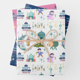 Happy Eid Al-Fitr Mubarak Wrapping Paper Sheet