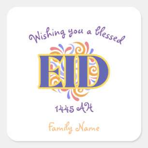 Happy Eid Custom Square Sticker