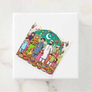 Happy Eid Family Funny Celebrating Design Favour Tags