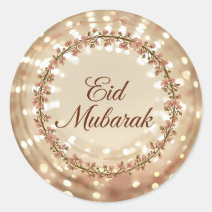 Happy Eid Mubarak Card  Classic Round Sticker
