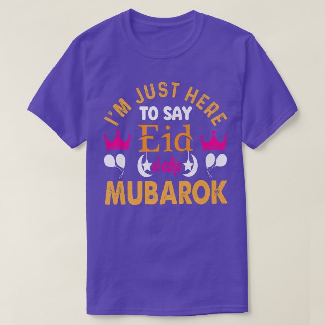 Happy Eid Mubarak for Muslim Kids Eid al Fitr Isla T-Shirt (Design Front)