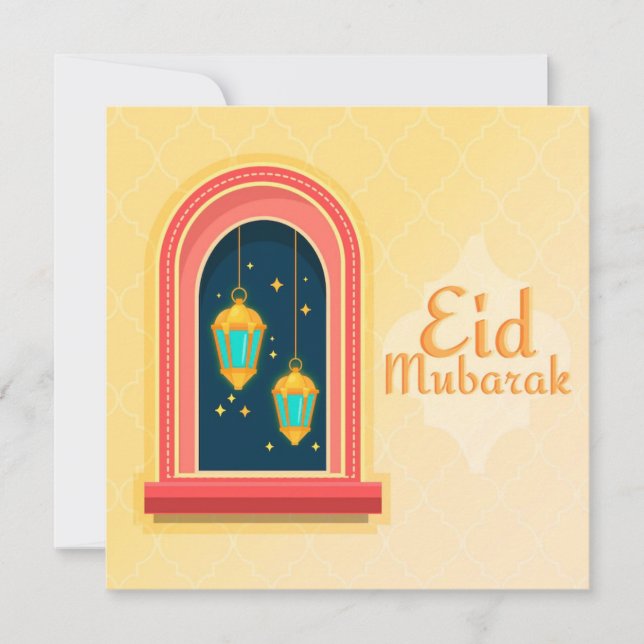  Happy Eid Mubarak Golden Holiday Card (Front)