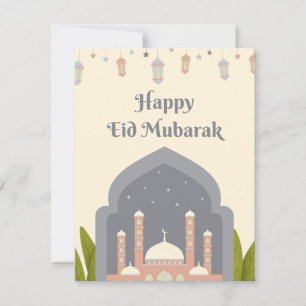 Happy Eid Mubarak Islamic Greeting Holiday Card