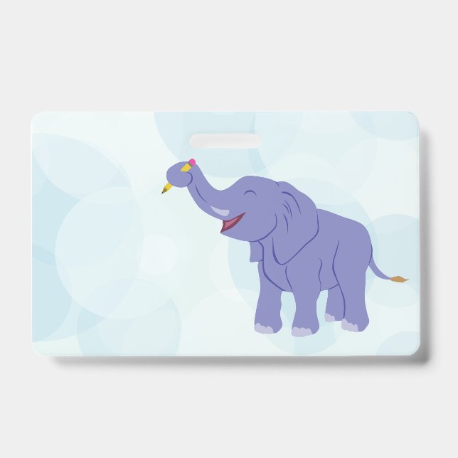 Happy Elephant ID Badge (Front)