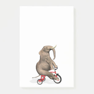 Happy Elephant On Tricycle Post-it Notes