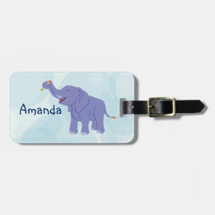 Happy Elephant (personalise) Luggage Tag