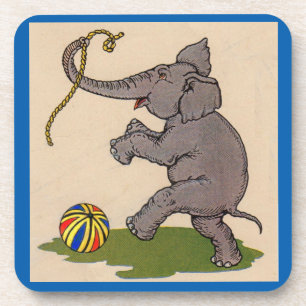 happy elephant playing with rope and ball coaster
