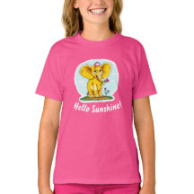 Happy Elephant T-Shirt for Girls | Hello Sunshine