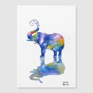 Happy elephant watercolor painting