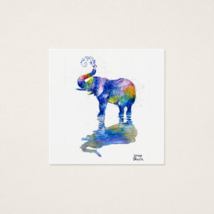 Happy elephant watercolor painting 