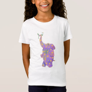 Happy Elephant with Flower Funny Kids T-Shirt