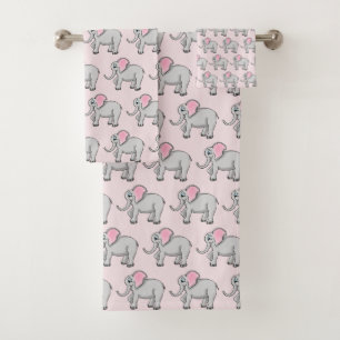Happy Elephants Bathroom Towel Set
