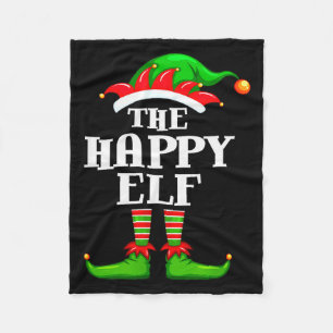 Happy Elf Matching Family Group Christmas Party Py Fleece Blanket