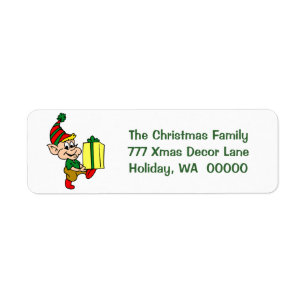 Happy Elf Merry Christmas Card Envelopes Address