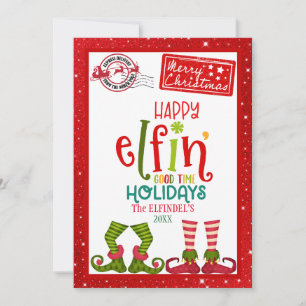 Happy Elfin’ Good Time Holiday Card